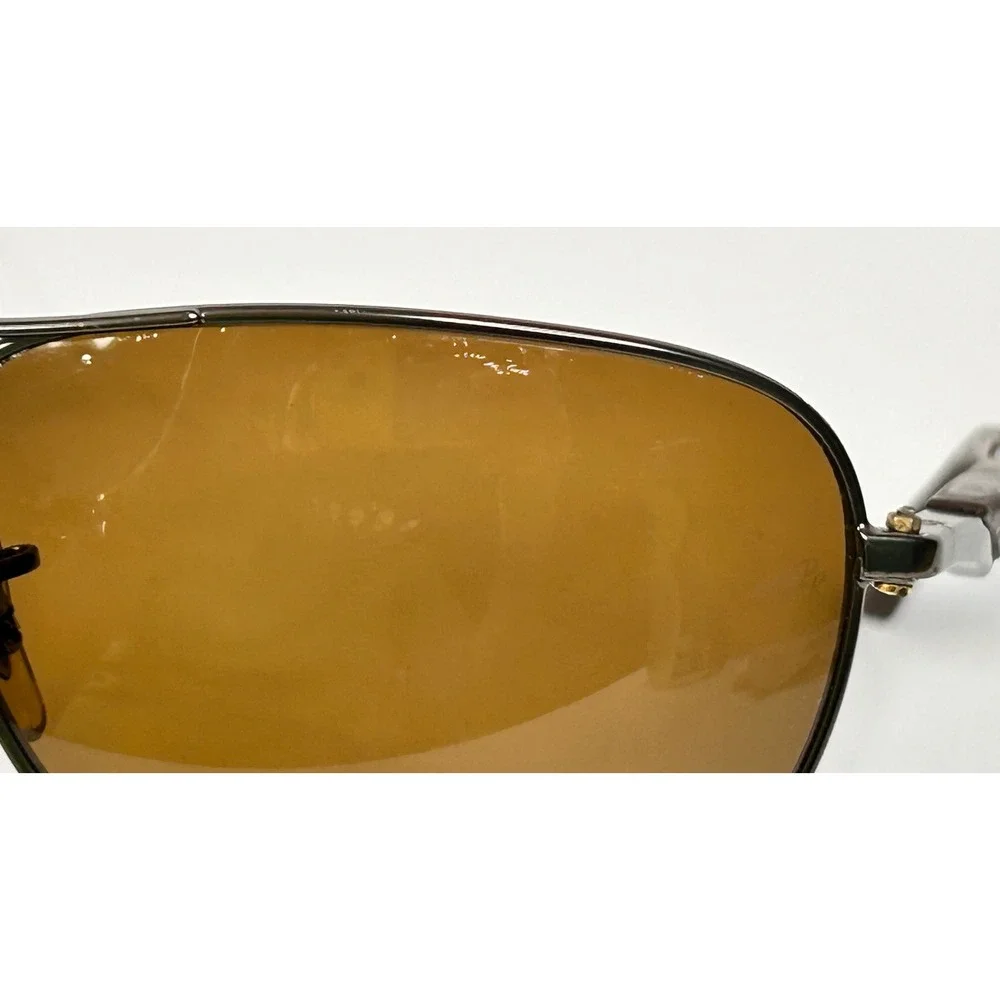 Ray-Ban RB3319 029/83 Gunmetal Polarized Aviator Sunglasses Brown Lens 62mm